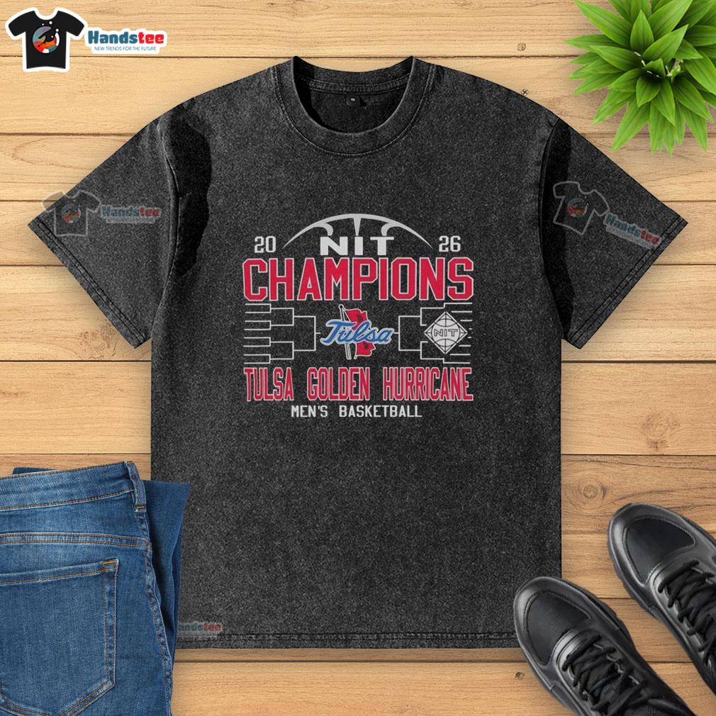 original-tulsa-golden-hurricane-mens-basketball-nit-champions-2026-washed-t-shirt Alt Text: 2026 Original Tulsa Golden Hurricane Men's Basketball NIT Champions washed t-shirt showcasing team pride and style.