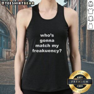 Stylish Top Who's Gonna Match My Freakuency Letter Tank Top in vibrant colors, perfect for casual summer outfits.