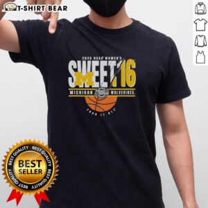 Nice Michigan Wolverines NCAA Women's Sweet 16 2026 Men's March Madness T-shirt featuring team logo and vibrant design.