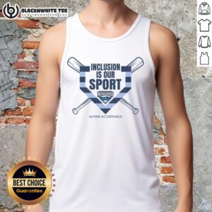 Awesome Inclusion Is Our Sport Autism Acceptance Tank Top featuring vibrant design promoting autism awareness and acceptance.