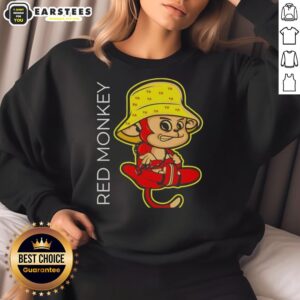Awesome red monkey graphic sweatshirt featuring an angry monkey design, perfect for casual wear and animal lovers.