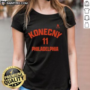 Official Travis Konecny Philadelphia Flyers ladies tee featuring team colors and logo for stylish game day wear.