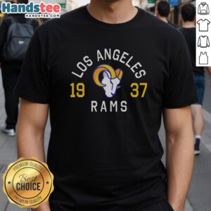 Premium Los Angeles Rams Heritage Print T-Shirt featuring team logo and vintage design for fans and collectors.