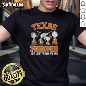 Alt Text: Original Peanuts Characters X Texas Longhorns NBA Forever T-Shirt, celebrating team spirit beyond just winning.