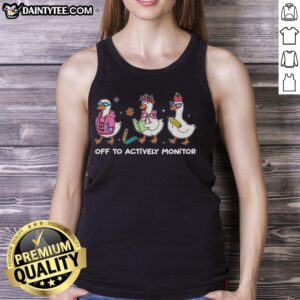 Premium Off To Actively Monitor Silly Goose School Tank Top in vibrant colors, perfect for casual summer wear.