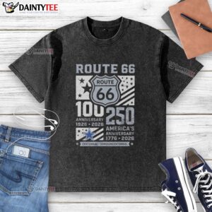 Nice Dallas Cowboys Route 66 Centennial 100th Anniversary 1926-2026 washed t-shirt featuring vintage design elements.
