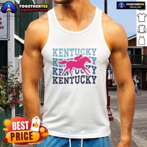 Top Kentucky Race Horse Wavy Tank Top featuring a stylish design perfect for horse racing fans and summer wear.