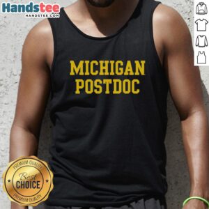 Official Michigan Postdoc NLA Tank Top featuring a stylish design, perfect for summer wear and showcasing school pride.