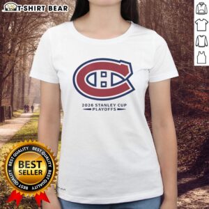 Stylish Montreal Canadiens NHL 2026 Stanley Cup Playoffs ladies tee featuring team colors and logo for passionate fans.