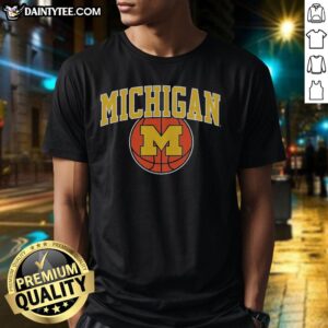 Vintage Michigan Basketball T-Shirt showcasing retro design and colors, perfect for sports fans and collectors.