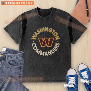 Alt Text: Top Washington Commanders Circle Washed T-Shirt in red, featuring the team logo and a comfortable, casual fit.
