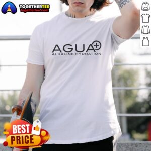 Top Agua Alkaline Hydration logo t-shirt in vibrant colors, promoting health and wellness through stylish apparel.