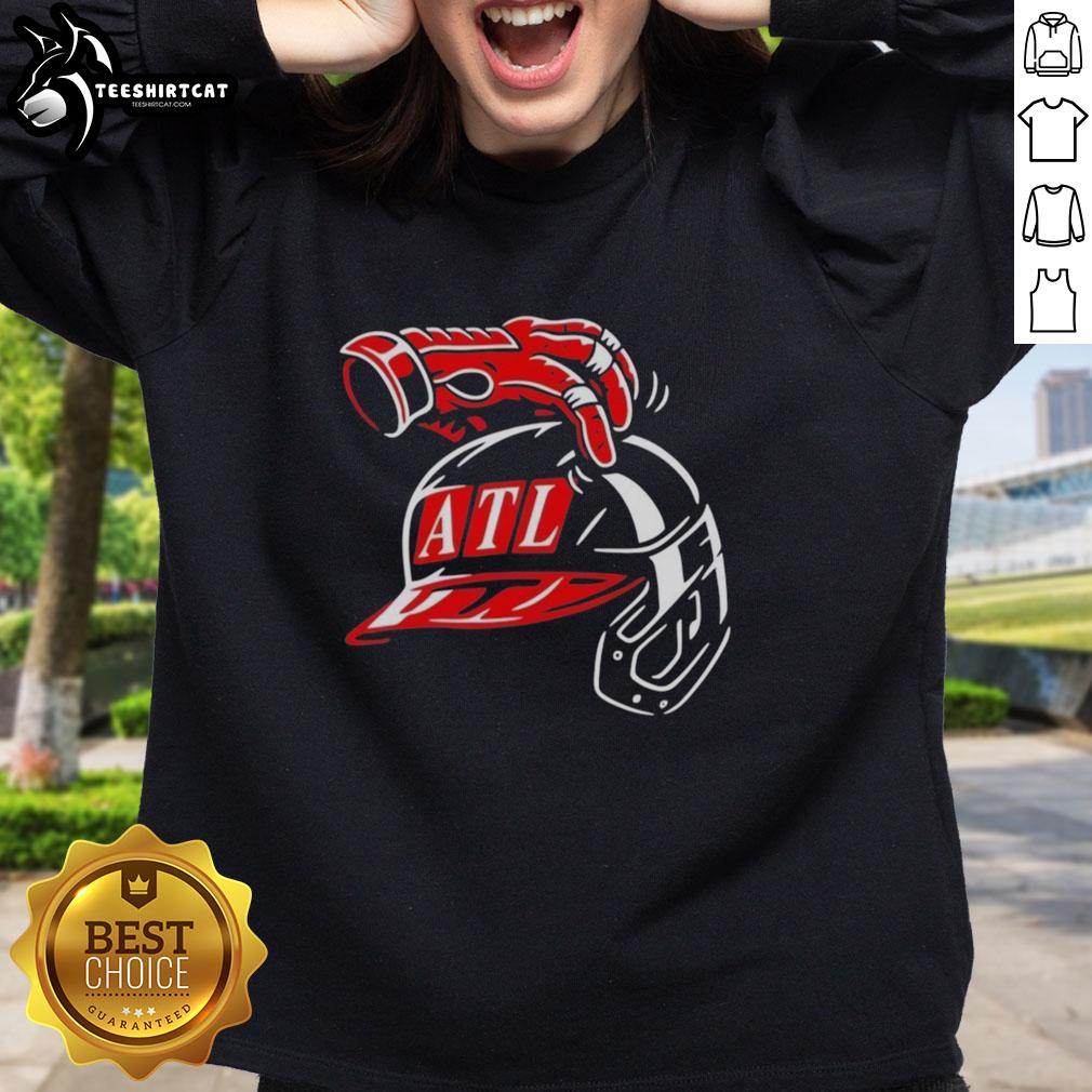 premium-atlanta-braves-atl-head-scratch-sweatshirt Premium Atlanta Braves ATL Head Scratch Sweatshirt in navy blue, perfect for game day or casual wear.