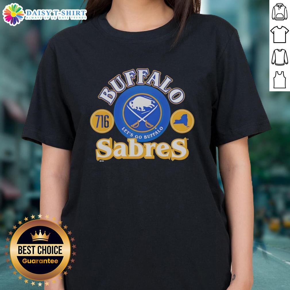 Premium Buffalo Sabres Ice Hockey Et'S Go Buffalo 716 Ladies Tee Alt Text: Premium Buffalo Sabres ice hockey Ets Go Buffalo 716 ladies tee in vibrant blue, perfect for fans.