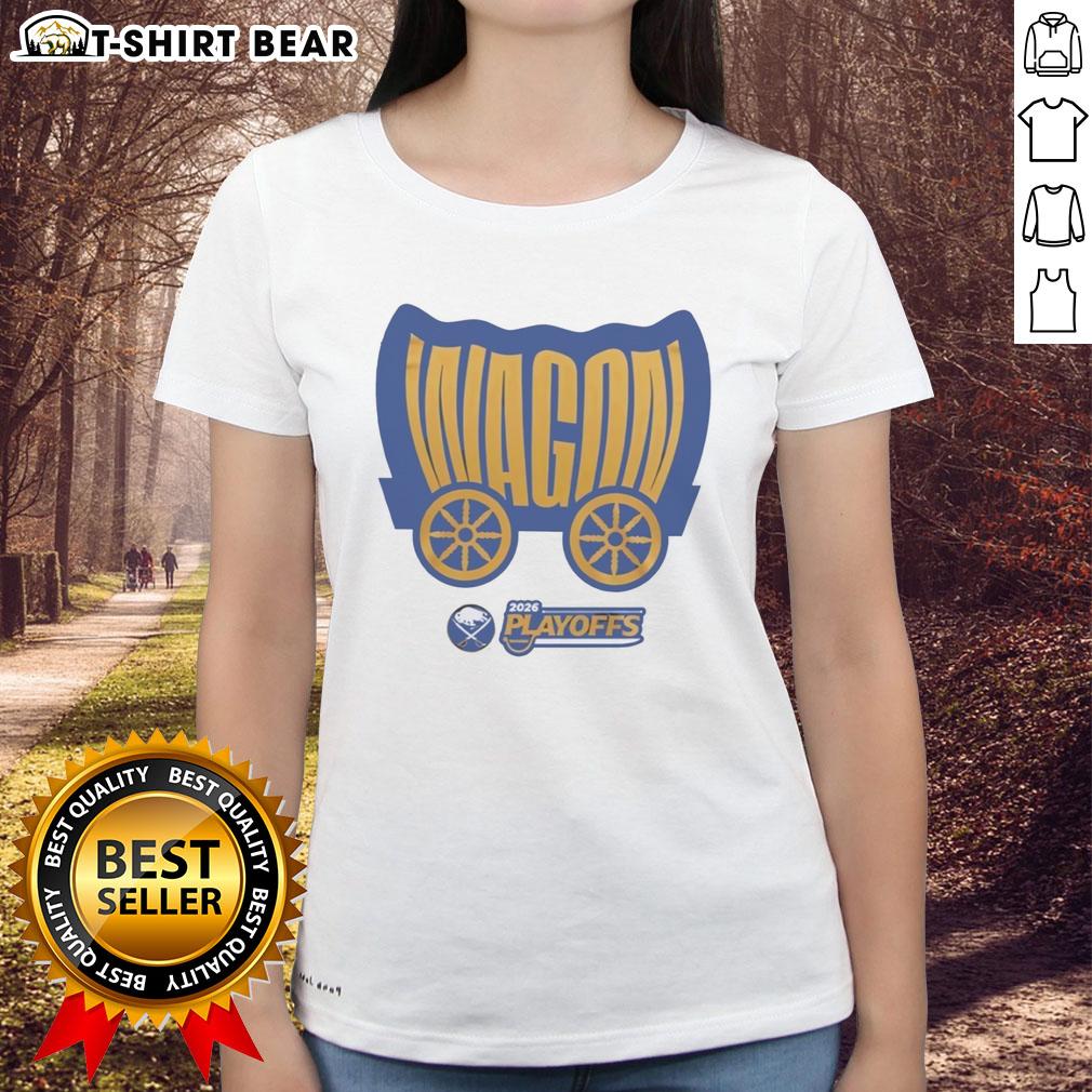 Premium Buffalo Sabres Wagon 2026 Playoffs Ladies Tee Premium Buffalo Sabres Wagon 2026 Playoffs Ladies Tee in vibrant colors, perfect for cheering on your team.