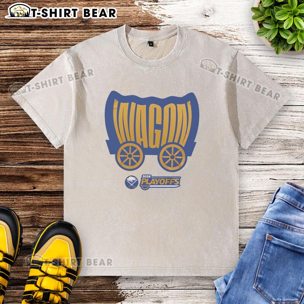 Premium Buffalo Sabres Wagon 2026 Playoffs Washed T Shirt Premium Buffalo Sabres Wagon 2026 Playoffs Washed T-Shirt featuring team logo and stylish design for avid fans.