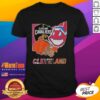 Premium Cleveland Cavaliers football symbol helmet logo and map t-shirt design featuring team colors and graphics.