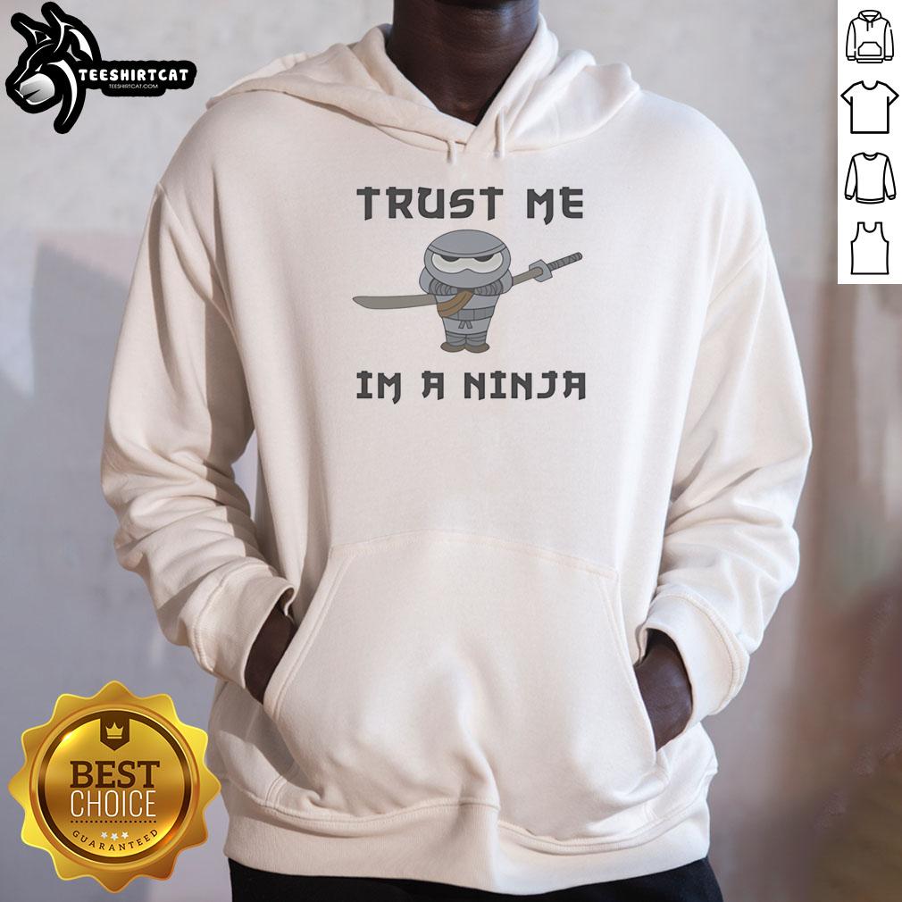 premium-cute-ninja-holding-katana-trust-me-im-a-ninja-hoodie Premium cute ninja holding katana in 'Trust Me, I'm a Ninja' hoodie, perfect for ninja fans and stylish outfits.