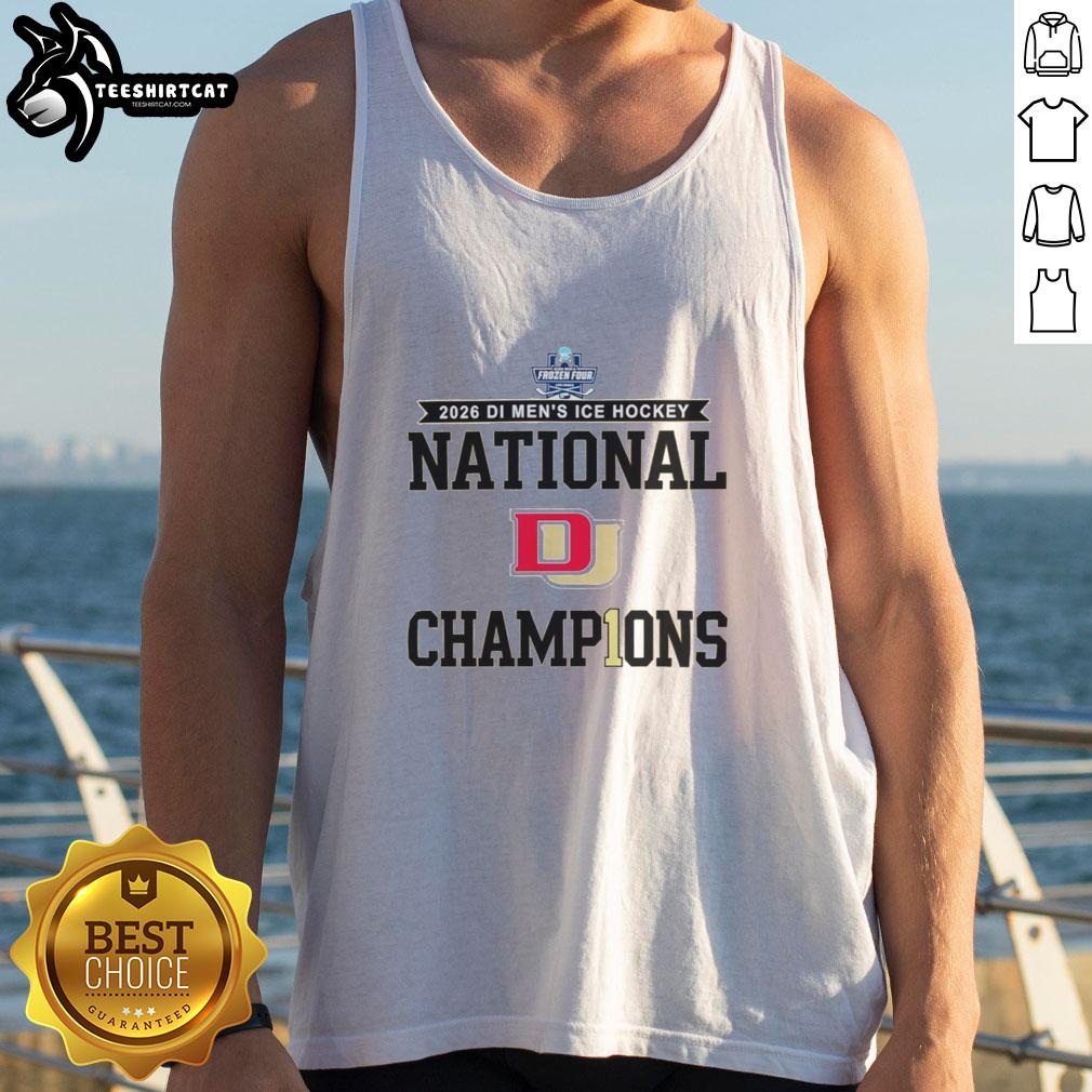 premium-denver-pioneers-2026-di-mens-ice-hockey-frozen-four-champions-tank-top Premium Denver Pioneers 2026 Men's Ice Hockey Frozen Four Champions tank top featuring team logo and vibrant colors.