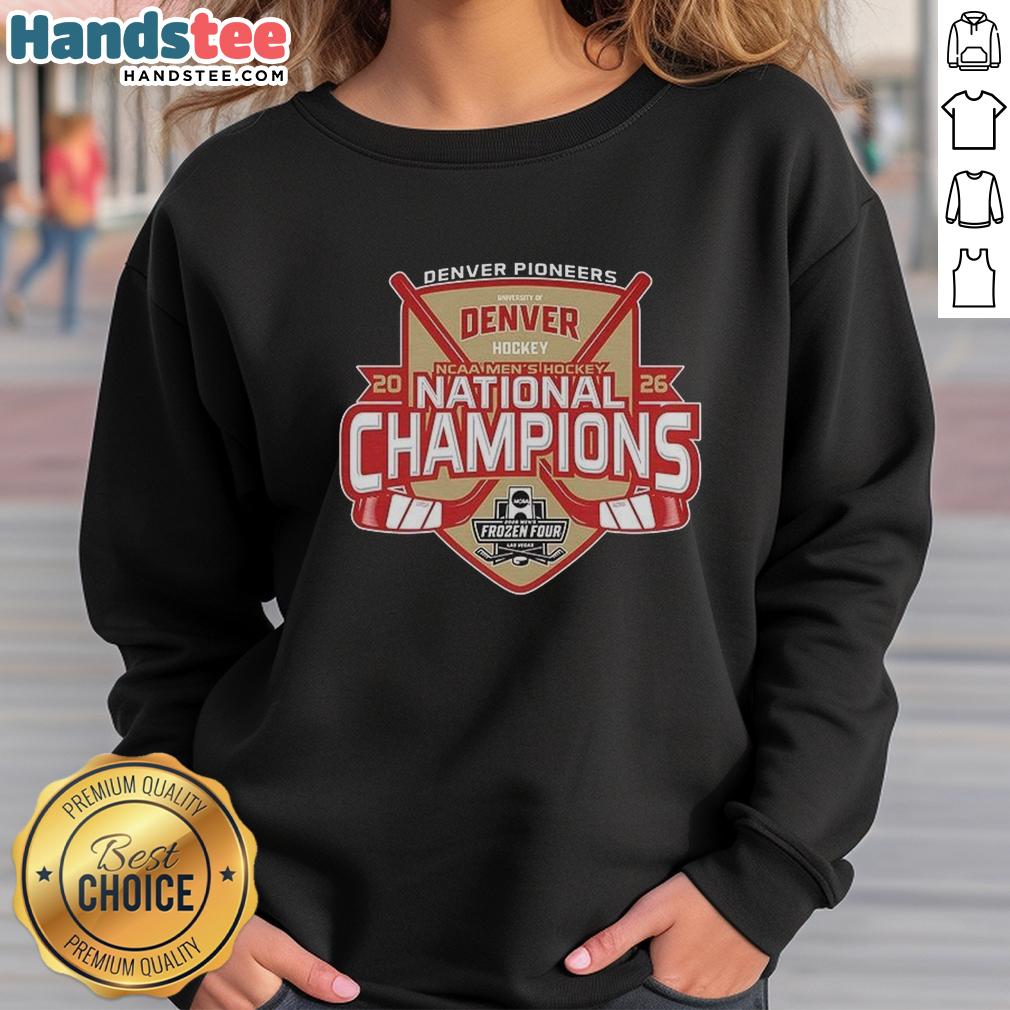 premium-denver-pioneers-2026-ncaa-ice-hockey-national-champions-sweatshirt Premium Denver Pioneers 2026 NCAA Ice Hockey National Champions sweatshirt featuring team logo and vibrant colors.