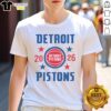 Alt Text: Premium Detroit Pistons Playoffs 2026 Stars T-Shirt featuring vibrant team colors and logo for basketball fans.