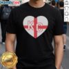 Premium England KC Heart Red T-Shirt featuring a stylish heart design, perfect for casual wear and showing your love for England.
