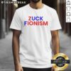 Premium Fck Zuck Fionism T-Shirt featuring bold text design, perfect for expressing your stance on social media issues.