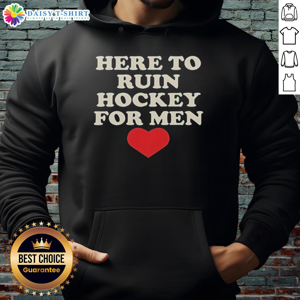 Premium Here To Ruin Hockey For Men Heart Shape Retro Hoodie Premium Here To Ruin Hockey For Men Heart Shape Retro Hoodie in stylish design, perfect for hockey fans and casual wear.