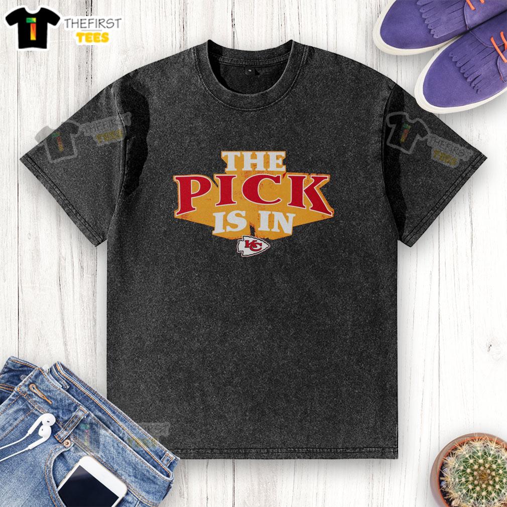 premium-kansas-city-chiefs-pick-is-in-washed-t-shirt Premium Kansas City Chiefs Pick Is In washed t-shirt featuring team logo and vibrant colors, perfect for fans.