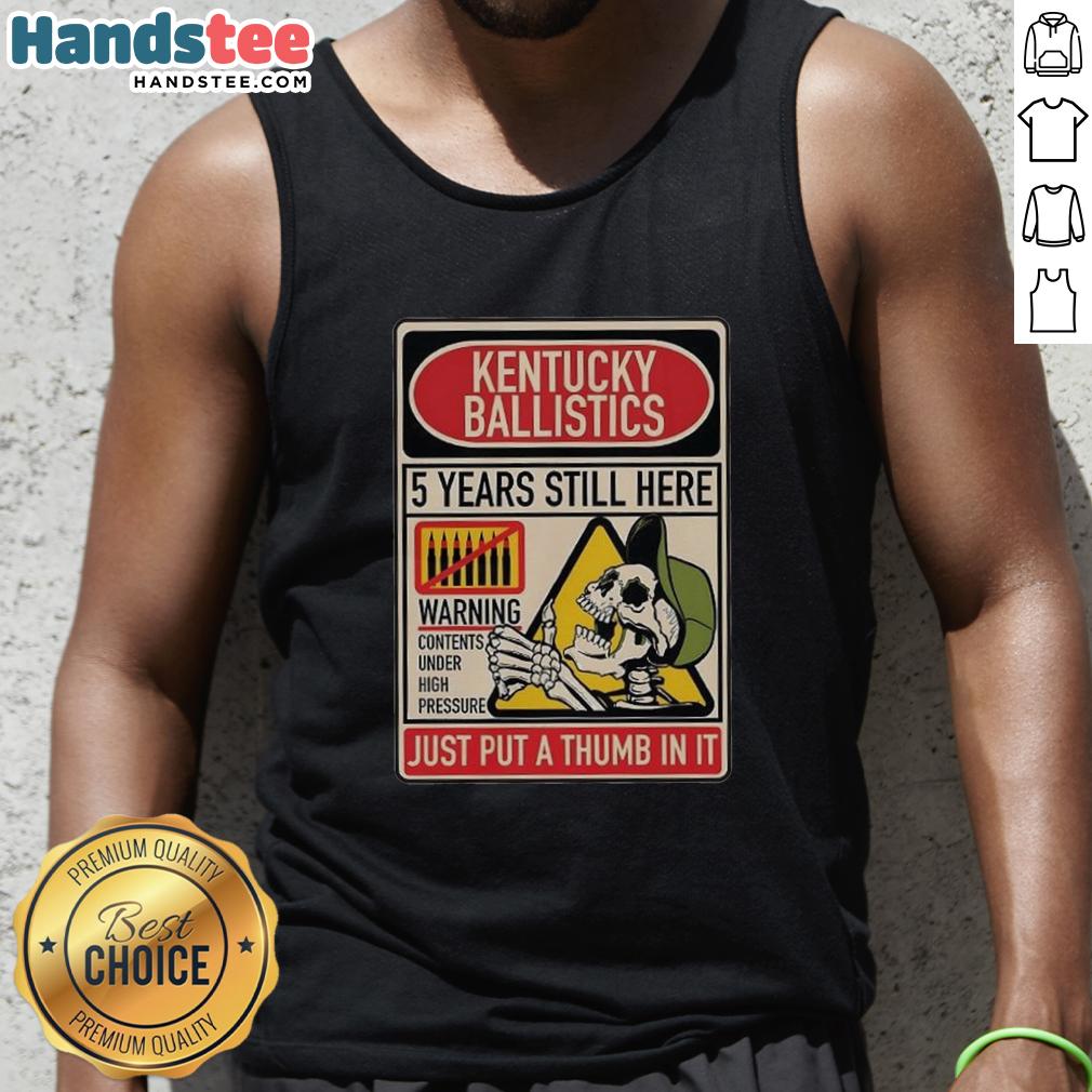premium-kb-5-years-still-here-just-put-a-thumb-in-it-anniversary-tank-top Premium KB 5 Years Anniversary Tank Top featuring a fun design with a thumb graphic, perfect for celebrating milestones.
