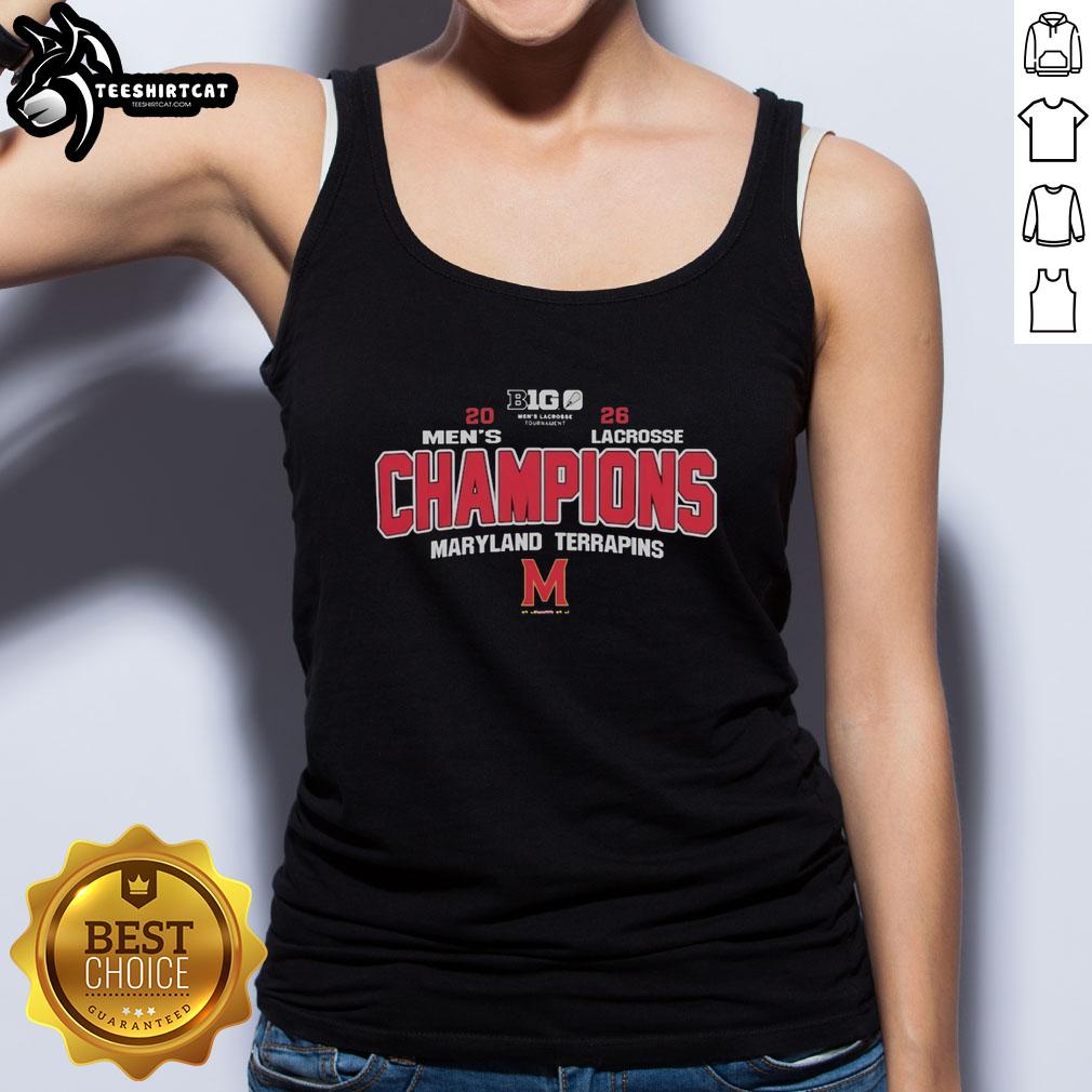 premium-maryland-terrapins-mens-lacrosse-2026-big-ten-conference-champions-tank-top Premium Maryland Terrapins Men's Lacrosse 2026 Big Ten Conference Champions Tank Top featuring team colors and logo.