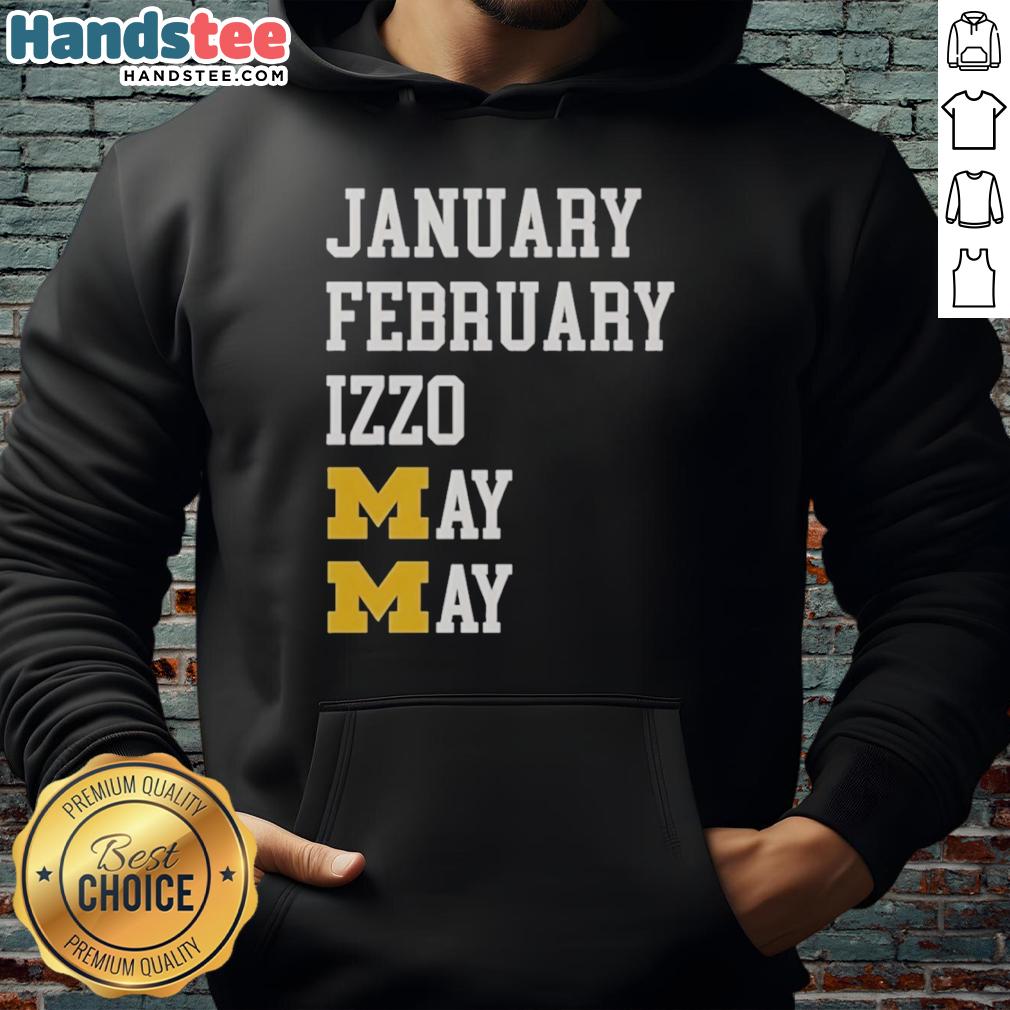 premium-michigan-wolverines-january-february-izzo-may-hoodie Alt Text: Premium Michigan Wolverines hoodie for January-February, featuring Izzo and May designs, perfect for fans.