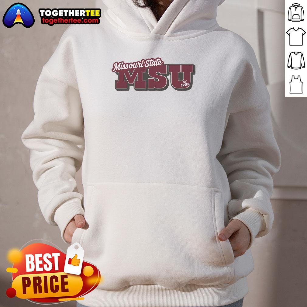 Premium Missouri State Est 1905 Maroon Hoodie Alt Text: Premium Missouri State Established 1905 maroon hoodie featuring a stylish design and comfortable fit for fans.