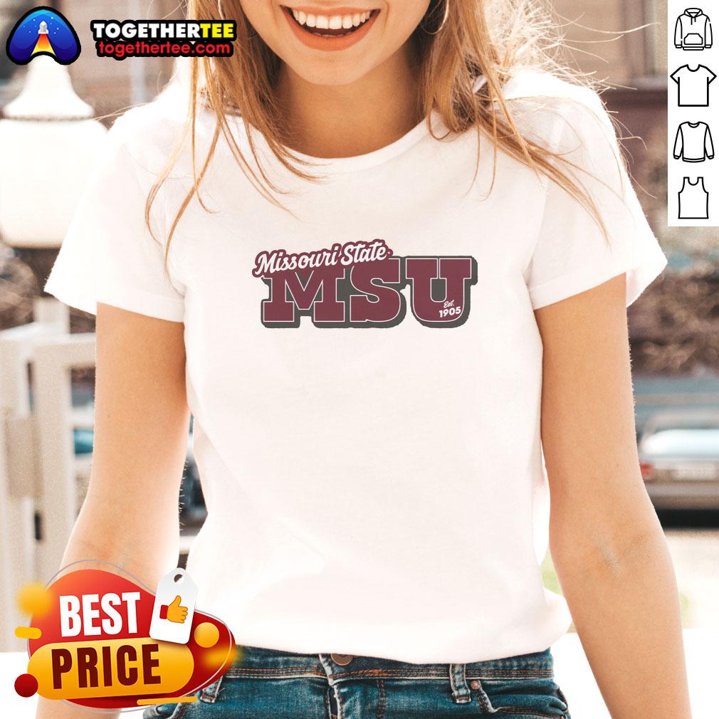 Premium Missouri State Est 1905 Maroon Ladies Tee Alt Text: Premium Missouri State Est 1905 Maroon Ladies Tee featuring a stylish design for womens casual wear.