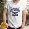 Alt Text: Premium NCAA Division I Men's Basketball Arizona 26 National Champions T-Shirt featuring bold graphics and team colors.