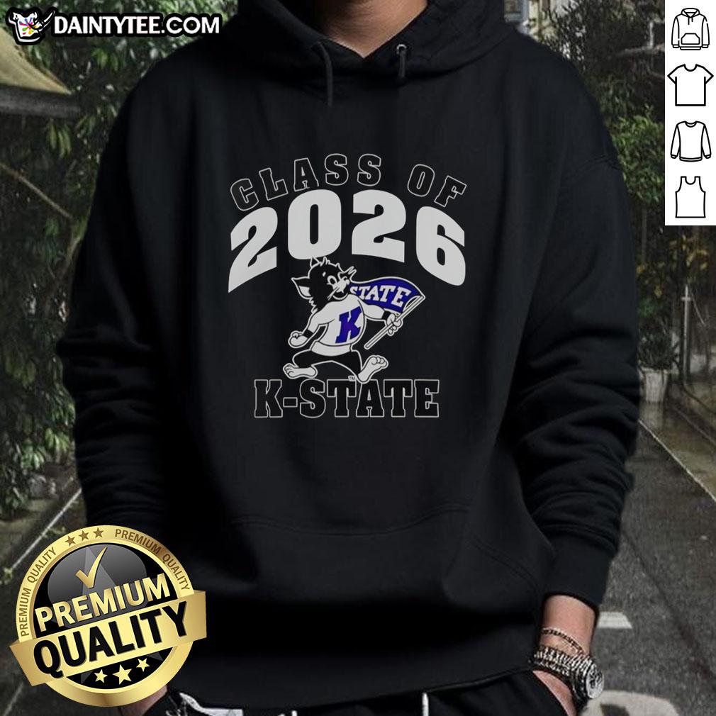 premium-ncaa-k-state-wildcats-class-of-2026-hoodie Alt Text: Premium NCAA K-State Wildcats Class of 2026 hoodie in purple, featuring school logo and stylish design for fans.