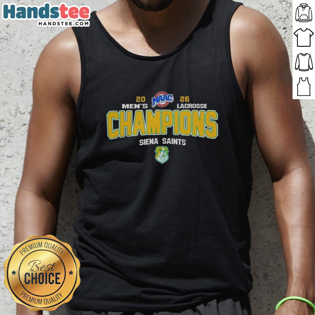 premium-ncaa-siena-saints-2026-maac-mens-lacrosse-tournament-champions-tank-top Premium NCAA Siena Saints 2026 MAAC Men's Lacrosse Tournament Champions tank top showcasing team colors and logo.