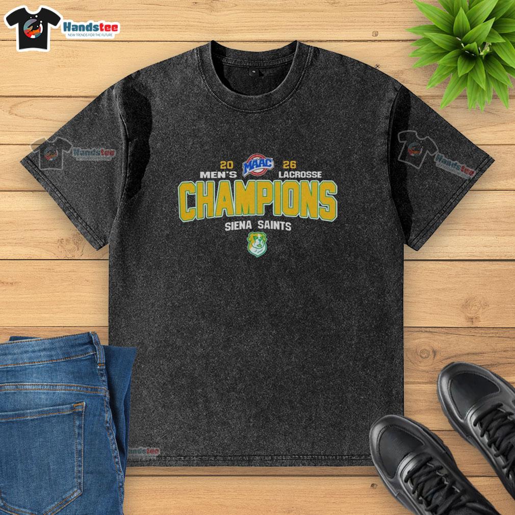 premium-ncaa-siena-saints-2026-maac-mens-lacrosse-tournament-champions-washed-t-shirt Premium NCAA Siena Saints 2026 MAAC Men's Lacrosse Tournament Champions Washed T-Shirt in vibrant colors.