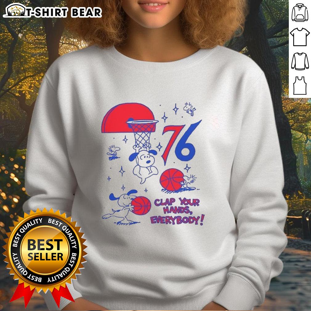 Premium Philadelphia 76ers X Snoopy And Woodstock Clap Your Hands Everybody Sweatshirt Premium Philadelphia 76ers X Snoopy and Woodstock sweatshirt featuring vibrant graphics and a cozy fit for fans.