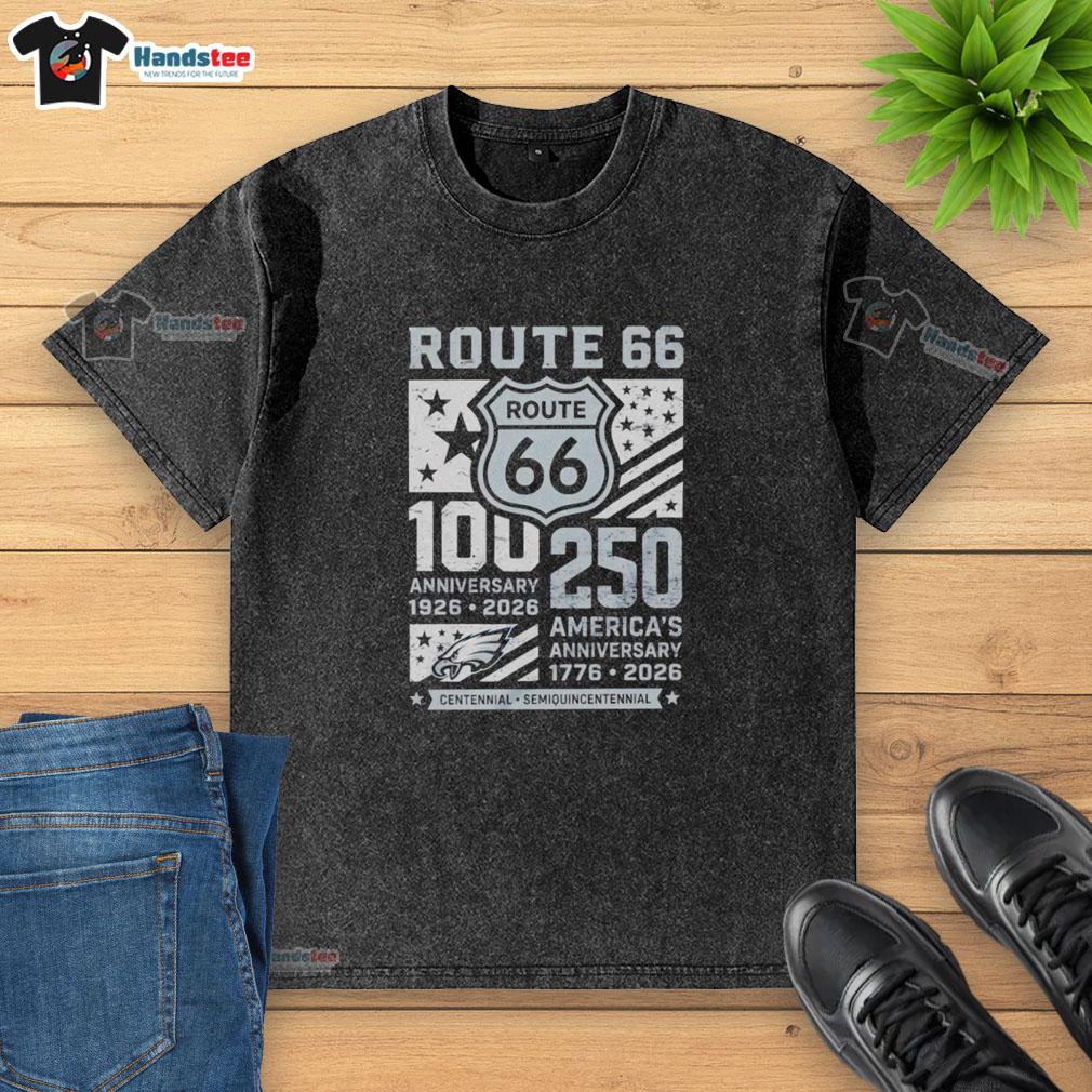 premium-philadelphia-eagles-route-66-centennial-100th-anniversary-1926-2026-250th-america-anniversary-washed-t-shirt Premium Philadelphia Eagles Route 66 Centennial 100th Anniversary washed t-shirt celebrating 250 years of America.