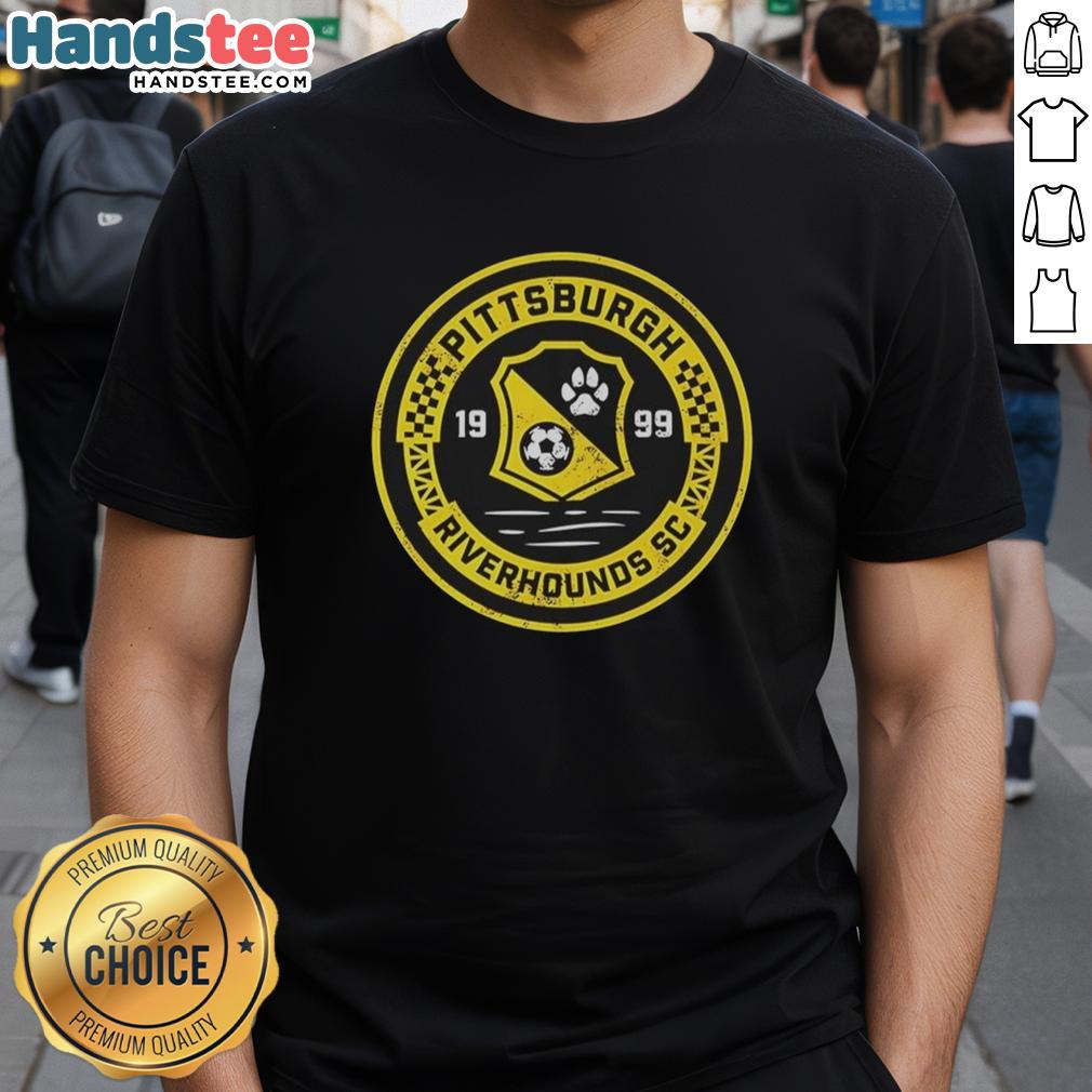 premium-pittsburgh-riverhounds-sc-1999-vintage-primary-logo-t-shirt Premium Pittsburgh Riverhounds SC 1999 vintage primary logo T-shirt showcasing classic sports apparel design.