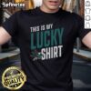 Alt Text: Premium San Jose Sharks This Is My Lucky T-Shirt featuring team colors and logo, perfect for game day attire.