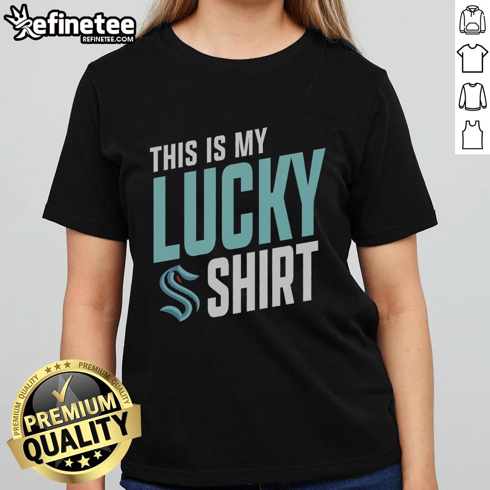 premium-seattle-kraken-this-is-my-lucky-ladies-tee Alt Text: Premium Seattle Kraken 'This Is My Lucky' ladies tee featuring stylish design and vibrant team colors for fans.