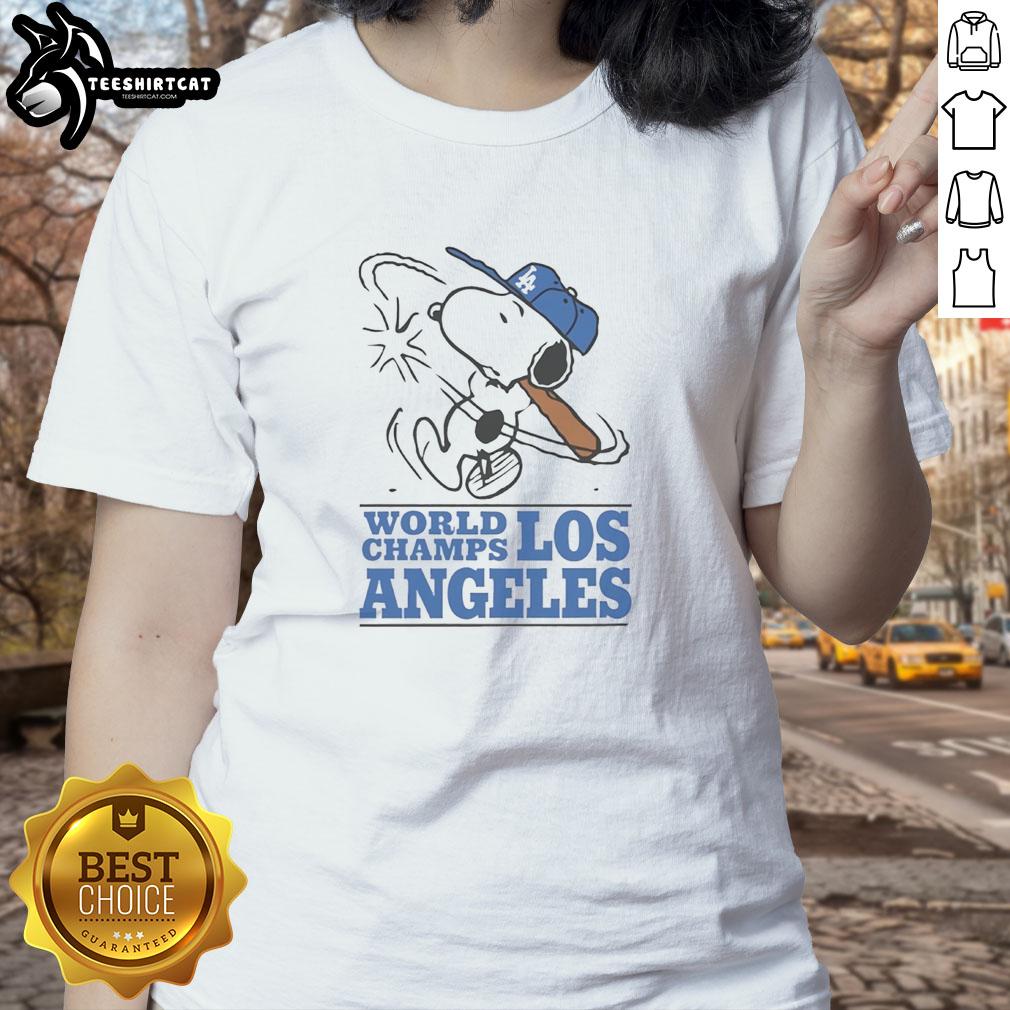 premium-snoopy-x-los-angeles-dodgers-world-champs-cartoon-ladies-tee Premium Snoopy X Los Angeles Dodgers World Champs cartoon ladies tee featuring a fun Snoopy design celebrating the Dodgers.