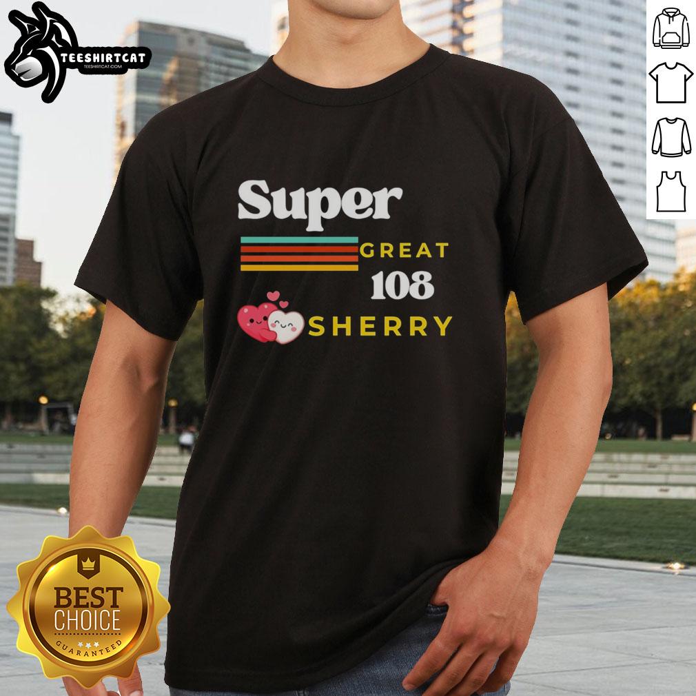 premium-super-great-108-loves-sherry-two-hearts-hugging-retro-t-shirt Premium Super Great 108 Loves Sherry Two Hearts Hugging Retro T-Shirt design featuring vibrant heart graphics.