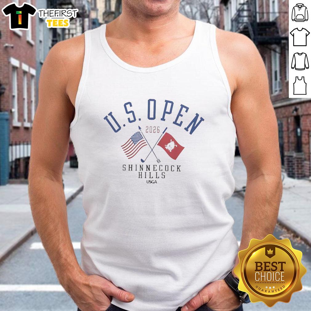 premium-us-open-shinnecock-hills-ahead-white-flag-liam-tank-top Alt Text: Premium US Open Shinnecock Hills tank top for men, featuring a stylish white flag design by Liam.
