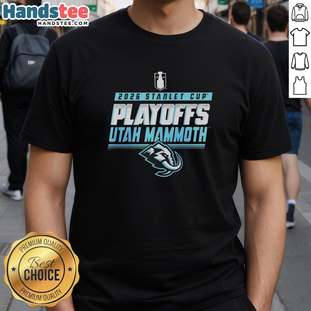 premium-utah-mammoth-nhl-2026-stanley-cup-playoffs-t-shirt Premium Utah Mammoth NHL 2026 Stanley Cup Playoffs T-Shirt featuring team logo and vibrant playoff design.