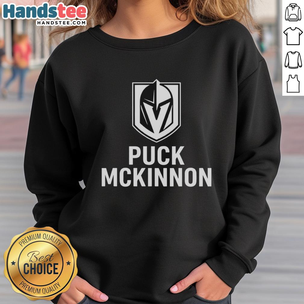 premium-vegas-golden-knights-ice-hockey-puck-mckinnon-logo-sweatshirt Premium Vegas Golden Knights ice hockey puck sweatshirt featuring the McKinnon logo, perfect for fans and collectors.