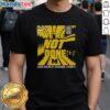 Premium 'We're Not Done' Michigan Wolverines Final Four 2026 Midwest Region Champs T-Shirt, showcasing team pride.