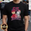 Pretty Charlie Brown and Snoopy Los Angeles Angels 65th Anniversary T-Shirt featuring city skyline, 1931-2026 design.
